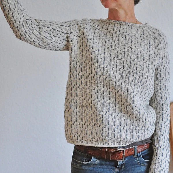 Olyvia - elegant grå sweater med bådudskæring