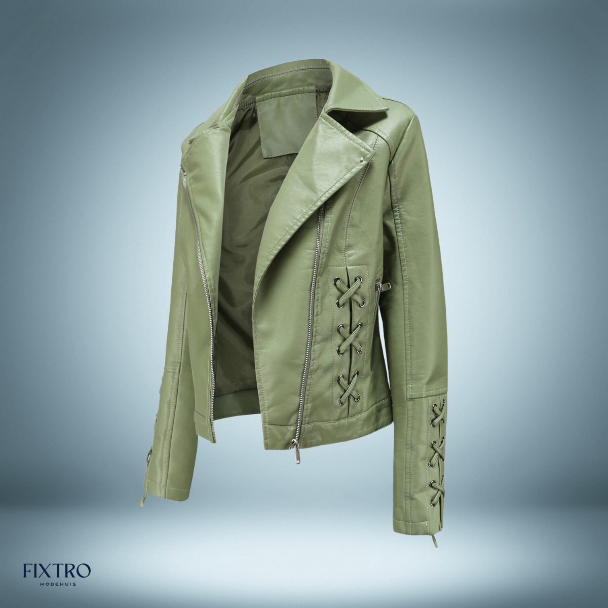 Eksklusiv læderjakke med fletninger