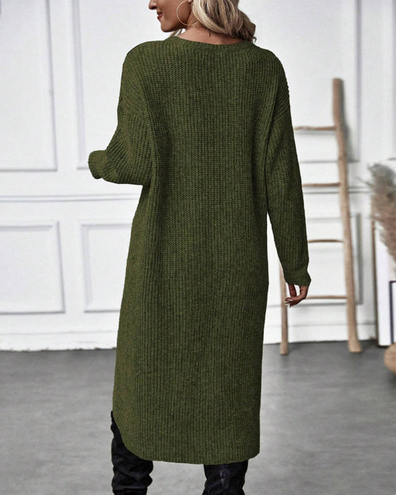 Cela - ensfarvet sweaterkjole