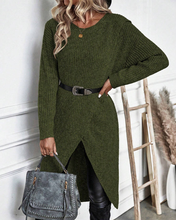 Cela - ensfarvet sweaterkjole