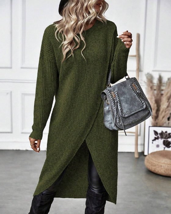 Cela - ensfarvet sweaterkjole