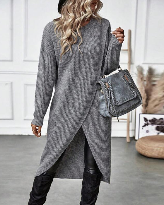 Cela - ensfarvet sweaterkjole