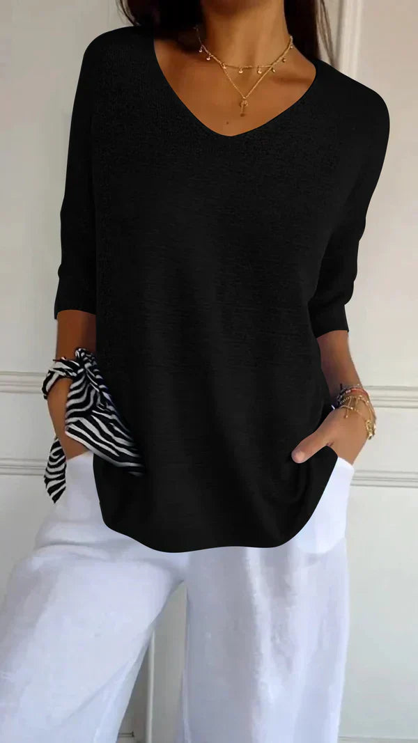 Lilly | elegant top med v-udskæring