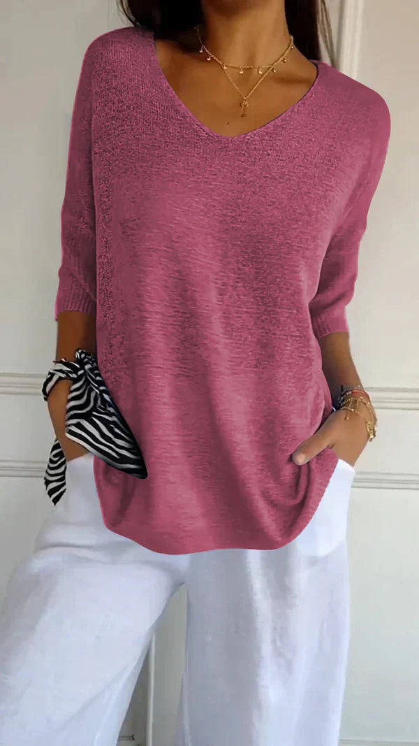 Lilly | elegant top med v-udskæring