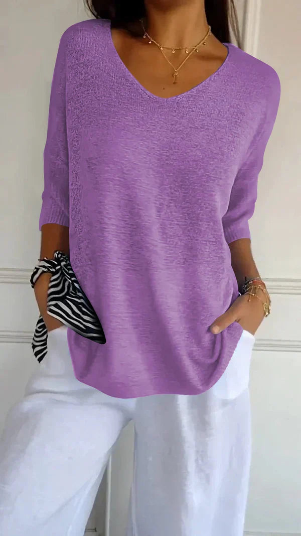 Lilly | elegant top med v-udskæring