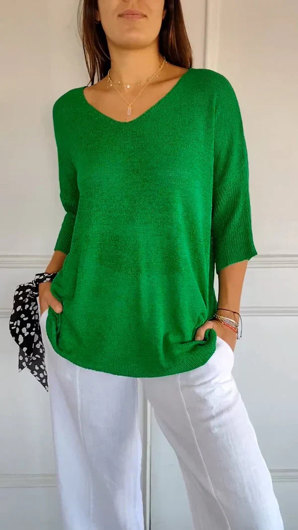 Lilly | elegant top med v-udskæring