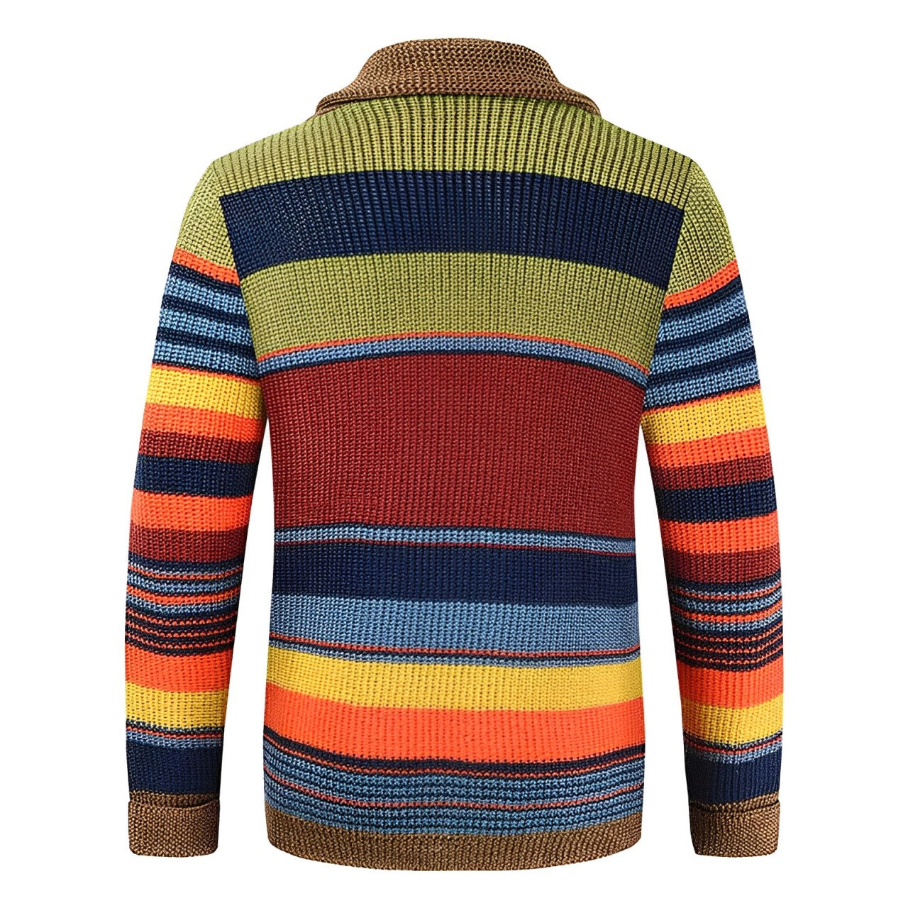 Herre retro vest med farveblokke og knaplukning