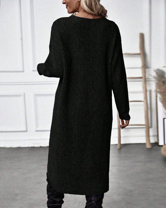 Cela - ensfarvet sweaterkjole