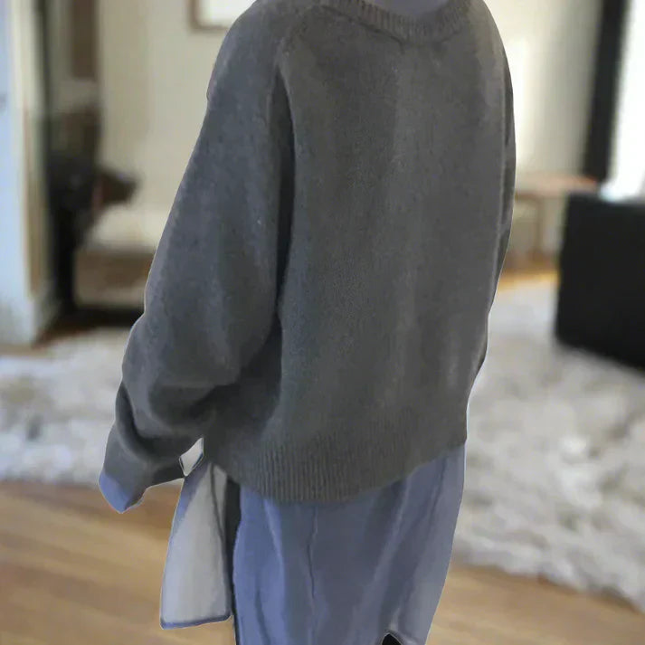 Celina - blød cardigan med diagonal knaplukning