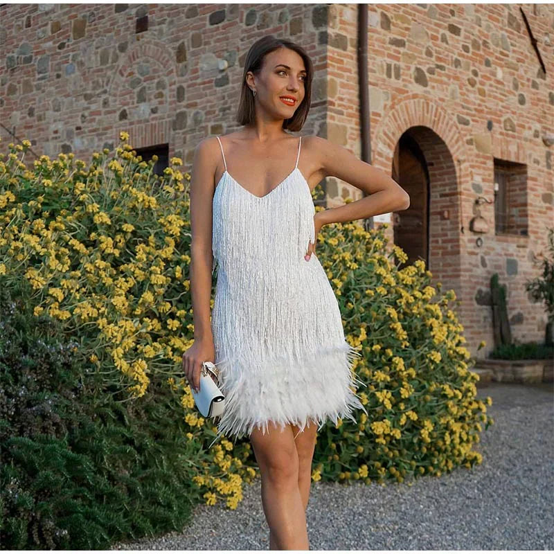 Nicolette | kvaster pailletter fjer