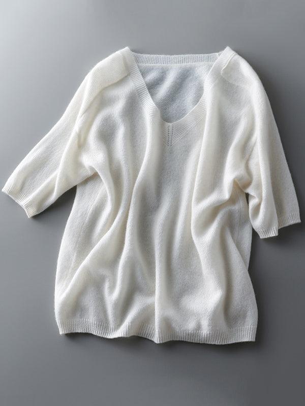 Alison | cashmere striktrøje med v-hals