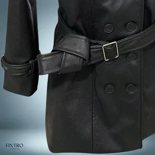 Moderne - lang læderjakke