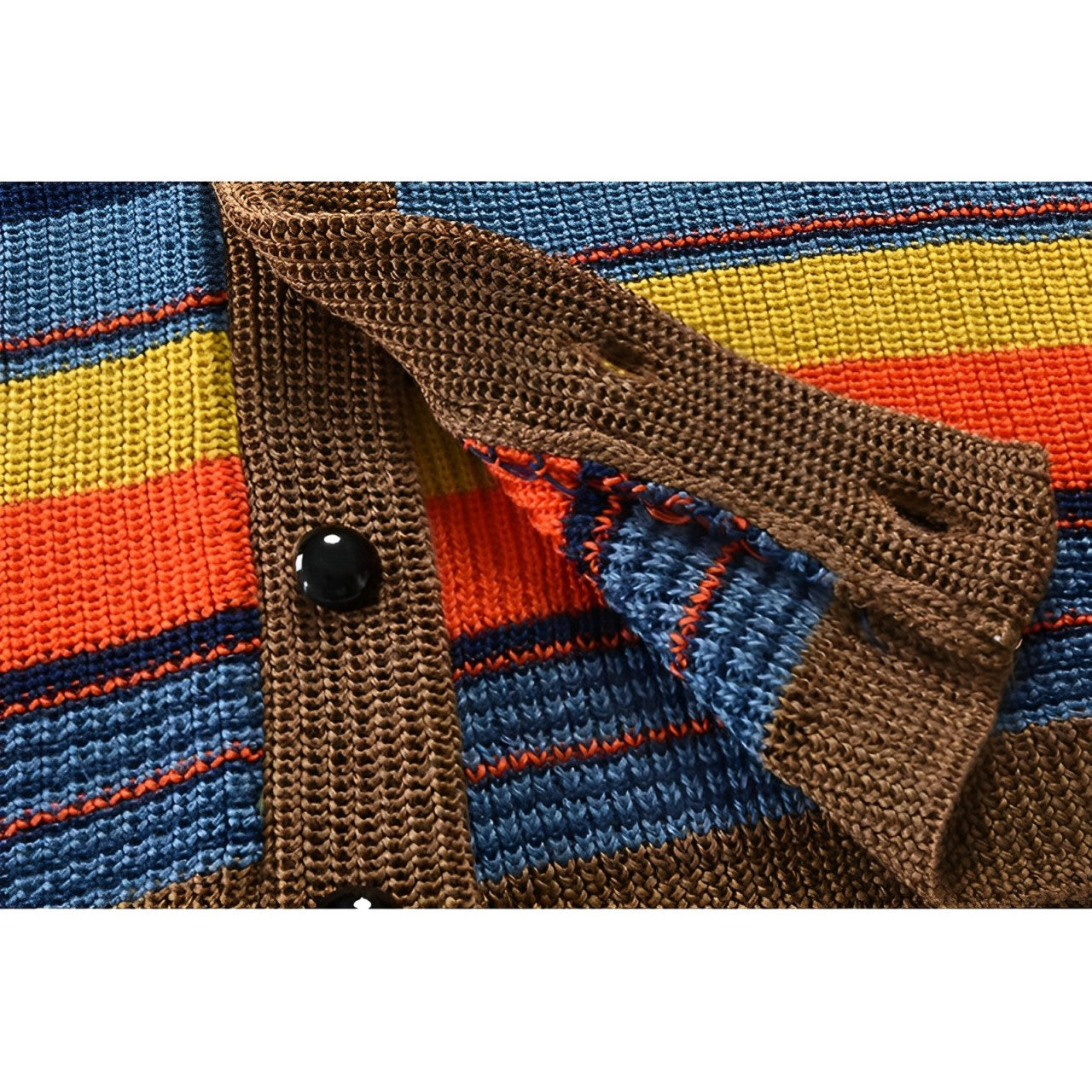 Herre retro vest med farveblokke og knaplukning