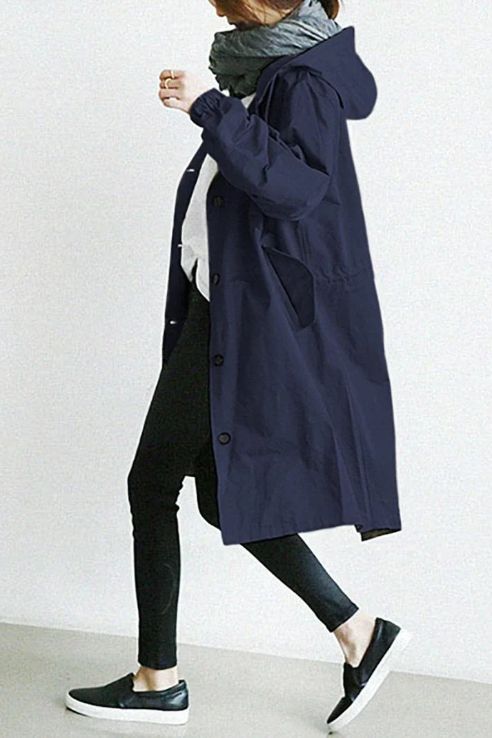 Vandtæt trenchcoat med hætte Helena