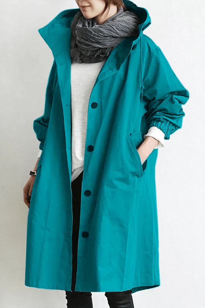 Vandtæt trenchcoat med hætte Helena