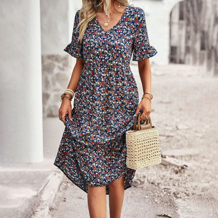 Lena – blomstret sommerkjole