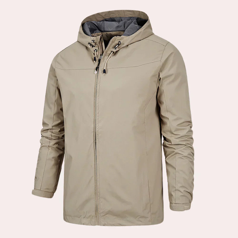 Herre vindjakke med hætte