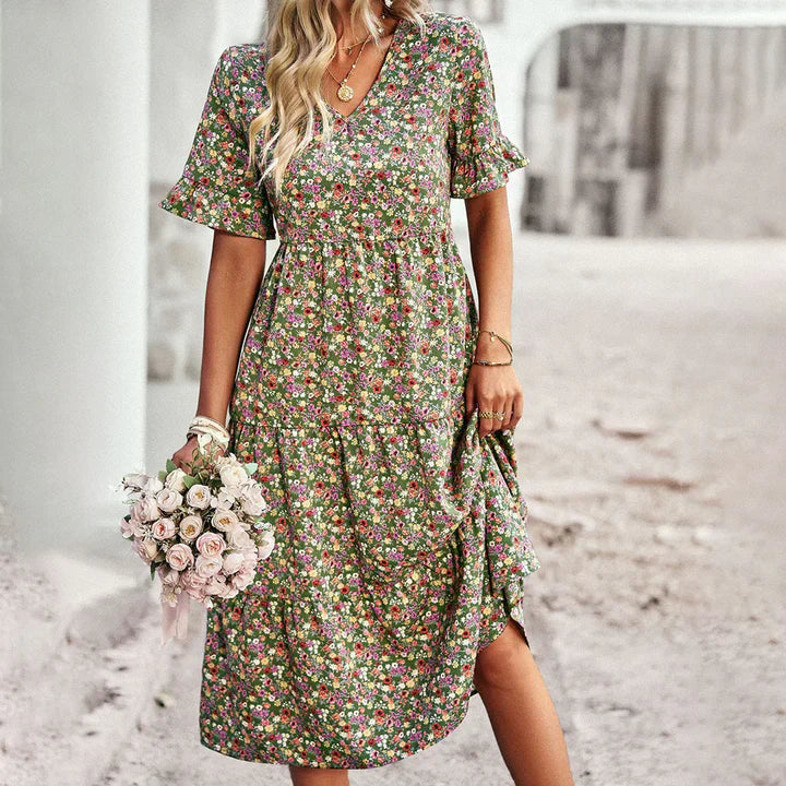 Lena – blomstret sommerkjole