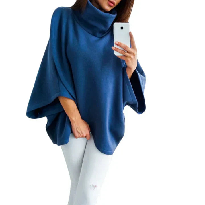 Xenia - ponchotrøje med rullekrave til kvinder