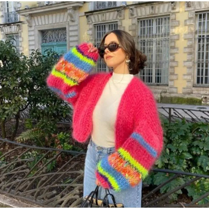 Frances - stribet åben sweater
