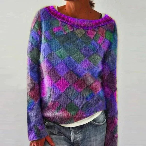 Enola | farverig og stilfuld sweater med o-hals