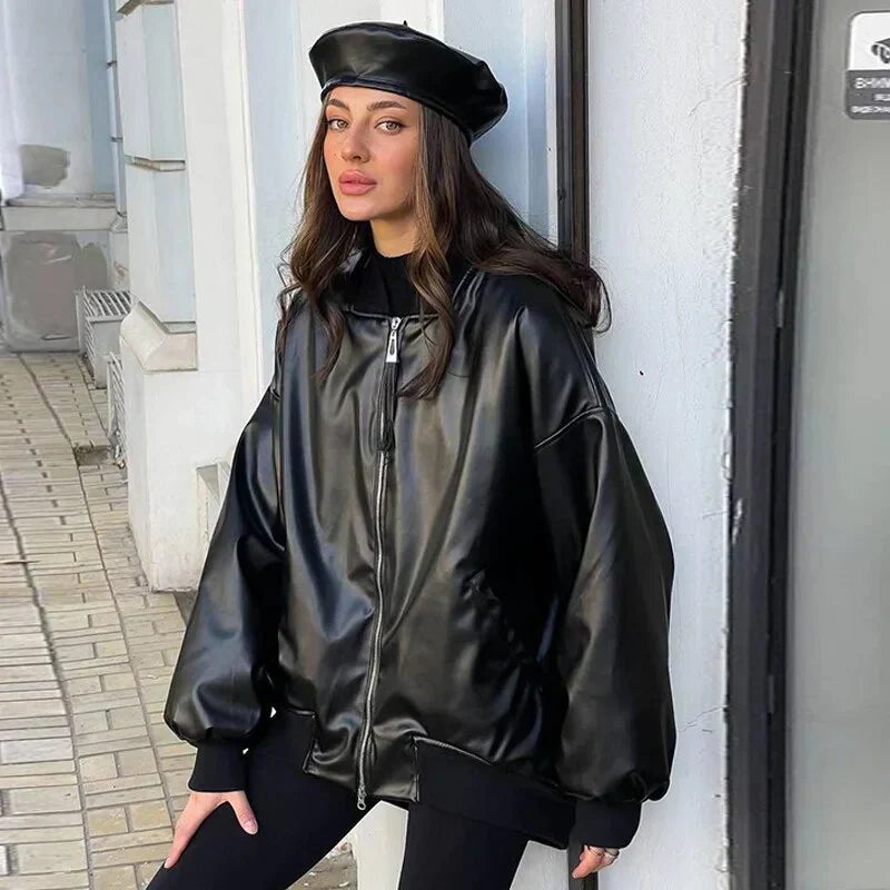 Scarlett - løs motor læderjakke