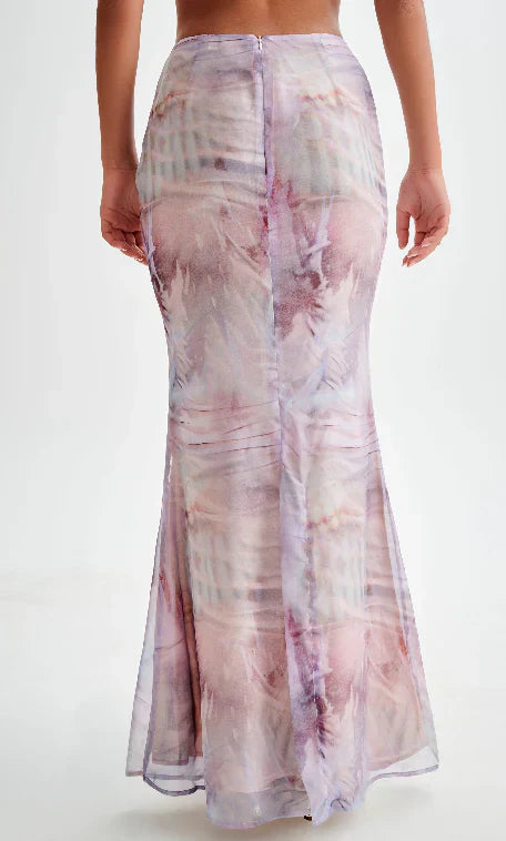 Joan | flæser maxi-nederdel med skalmotiv