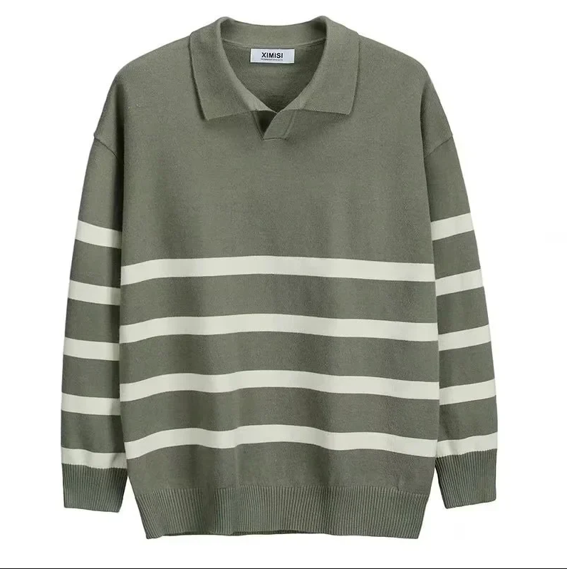 Ezekiel - stribet strikket sweater til mænd
