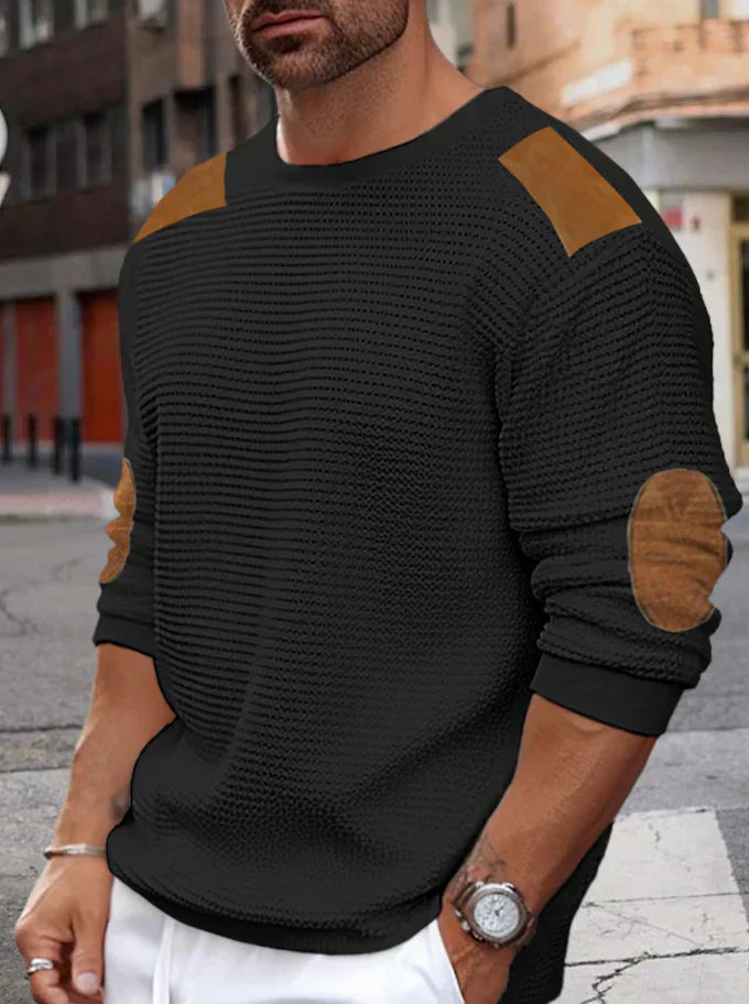 Adriel herre vaffelstrikket sweater