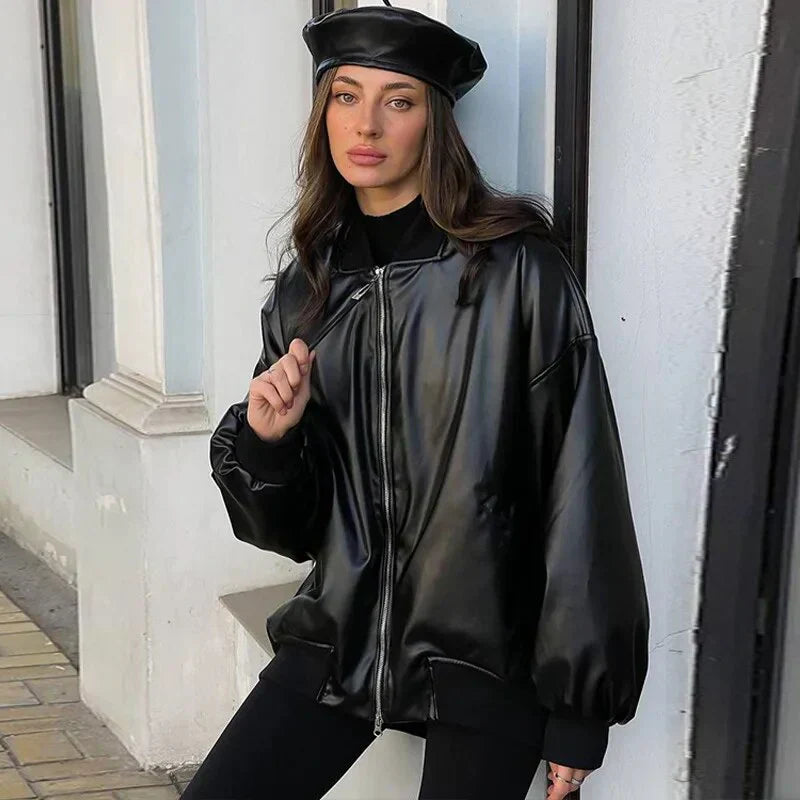Scarlett - løs motor læderjakke