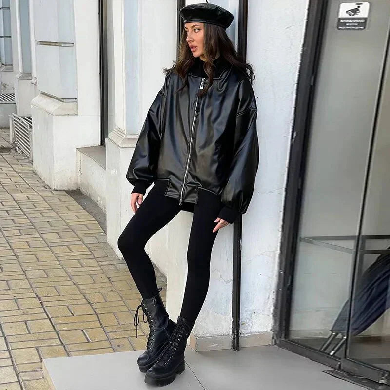 Scarlett - løs motor læderjakke
