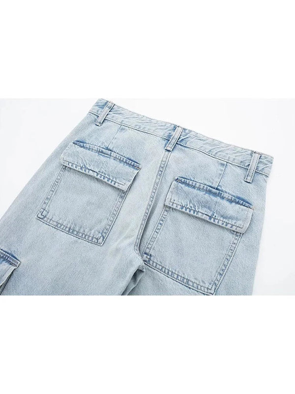 Brede jeans jessamine l med blondelukning
