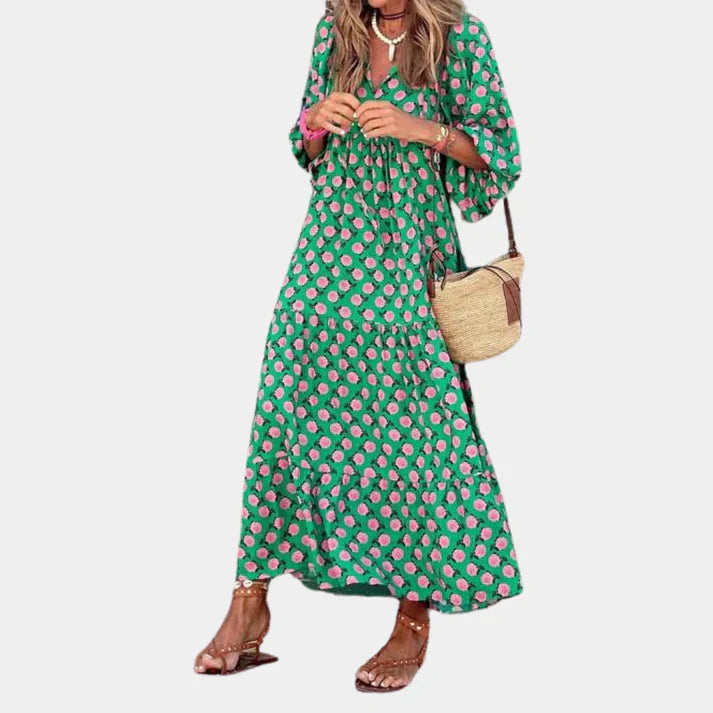 Trendy og behagelig lang damekjole