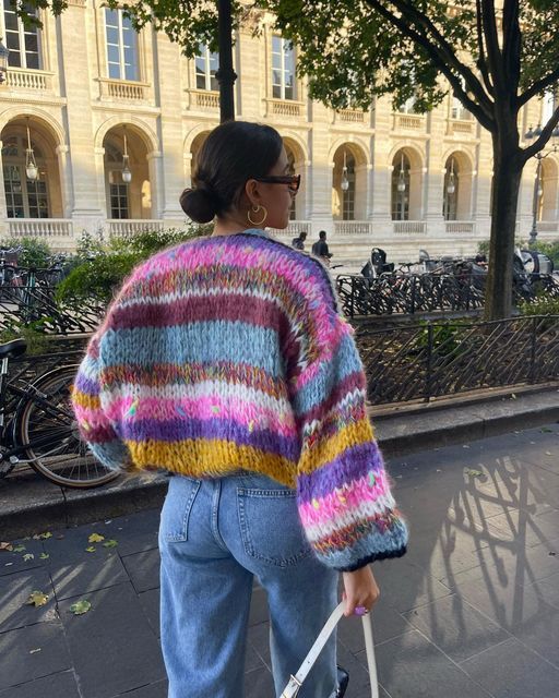 Frances - stribet åben sweater