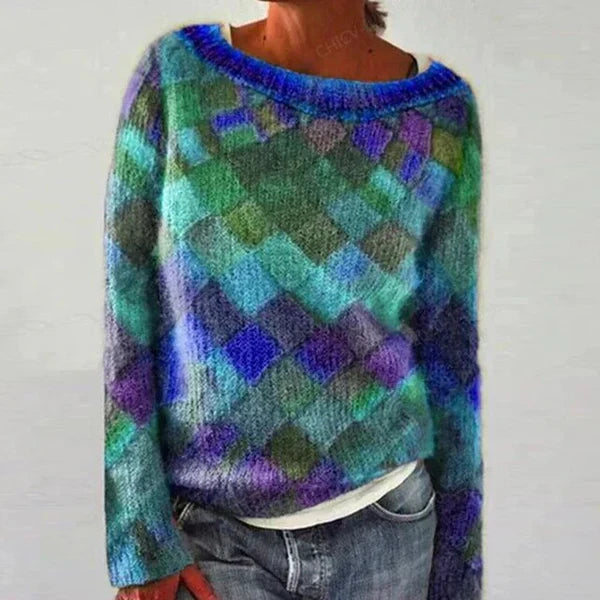 Enola | farverig og stilfuld sweater med o-hals