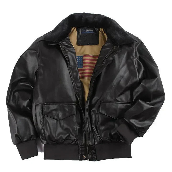 Lester - vinter vintage leder motorcykeljakke