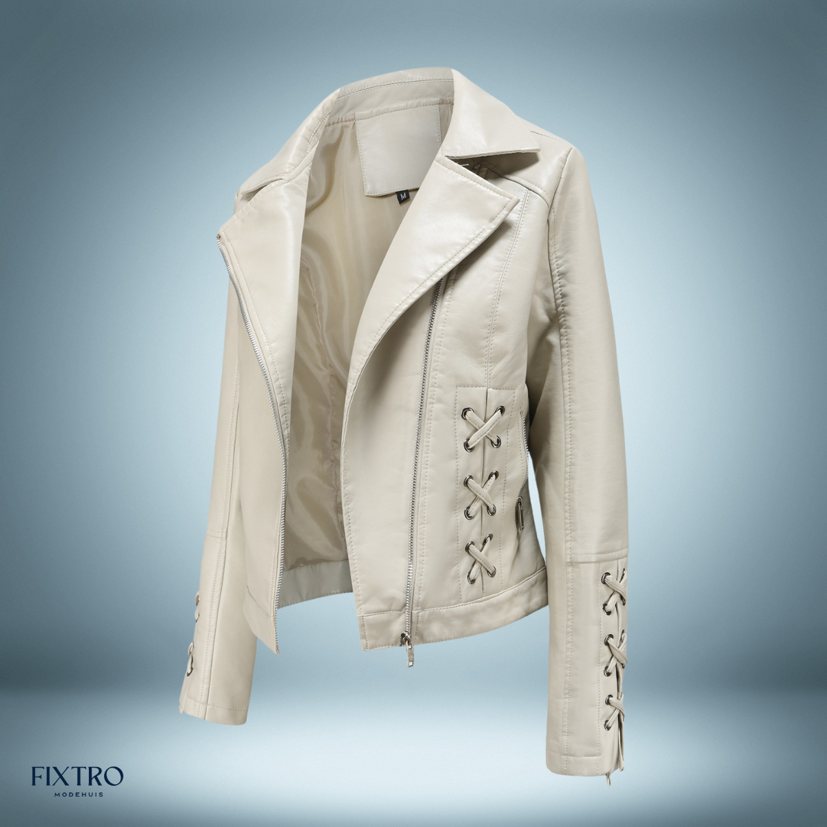 Eksklusiv læderjakke med fletninger