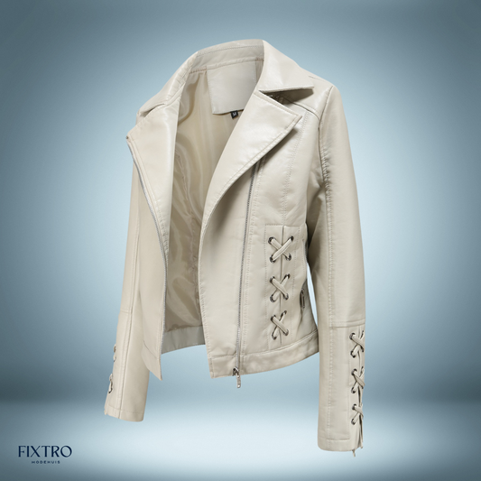 Eksklusiv læderjakke med fletninger