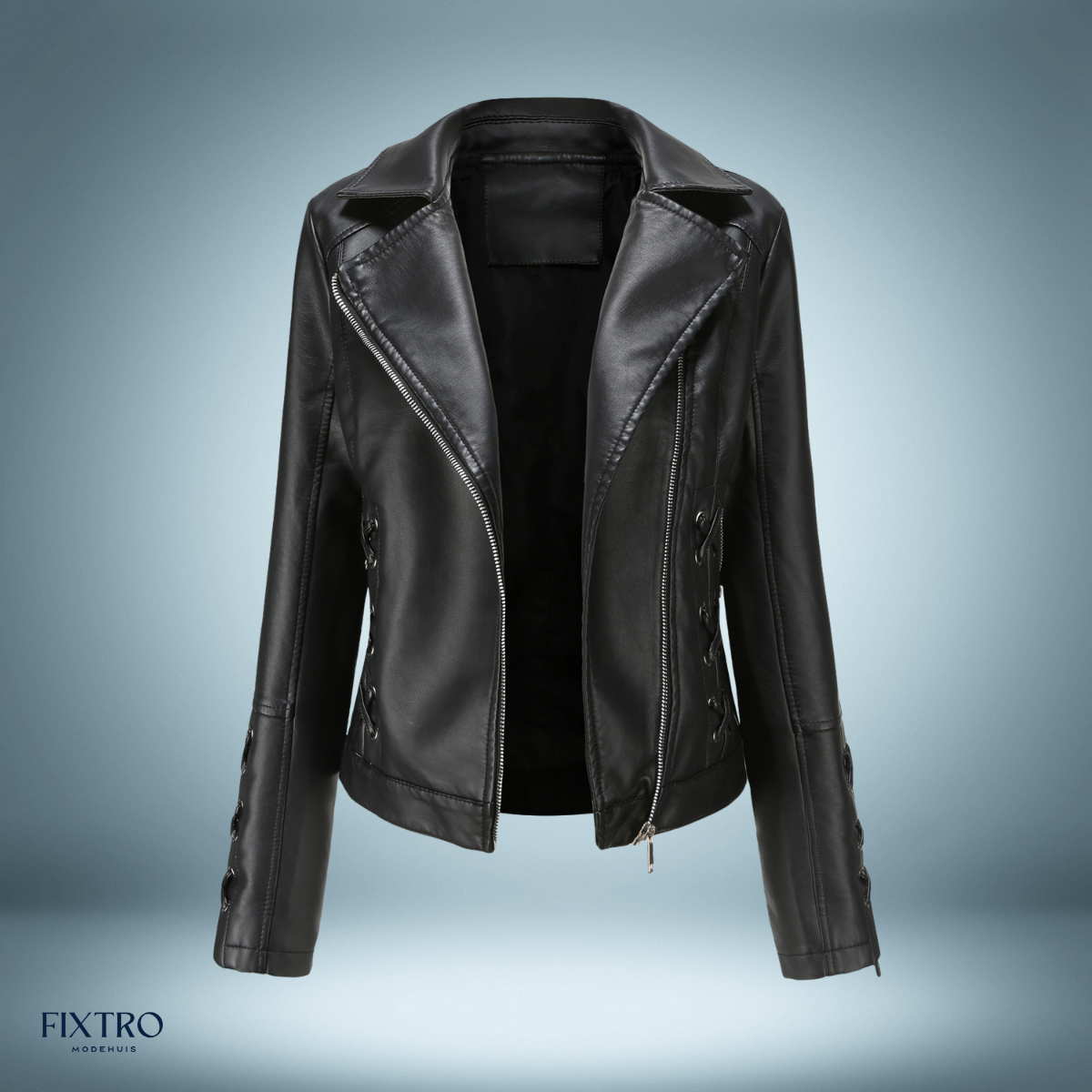 Eksklusiv læderjakke med fletninger