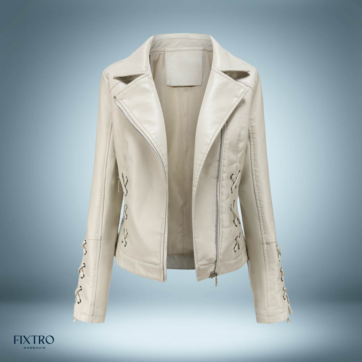 Eksklusiv læderjakke med fletninger