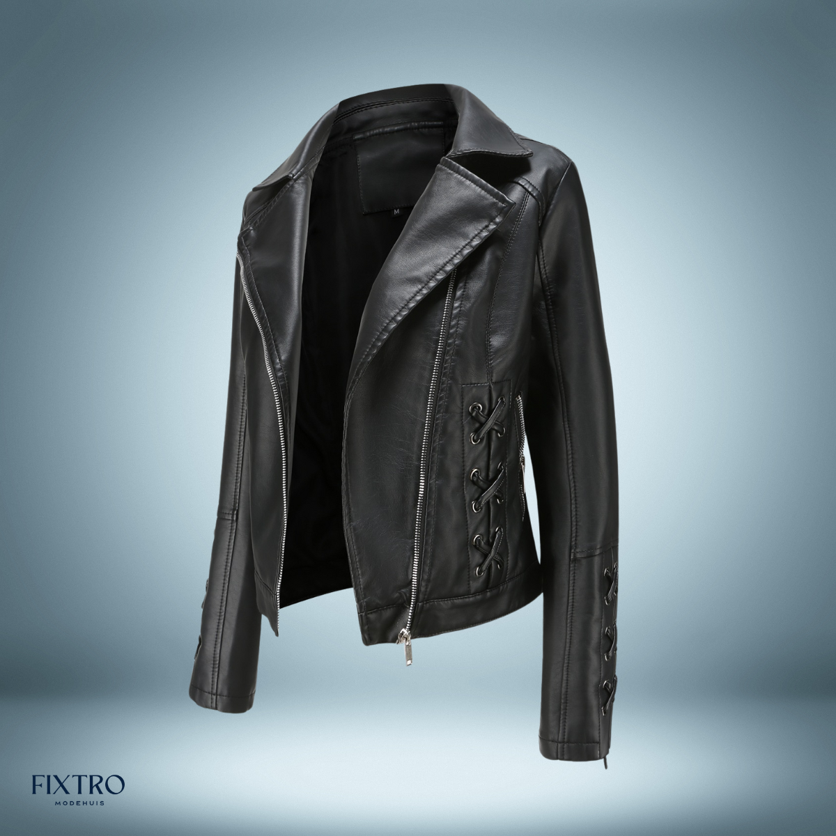 Eksklusiv læderjakke med fletninger