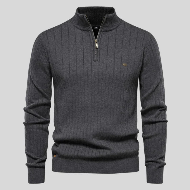 Philipp – klassisk sweater med halv lynlås