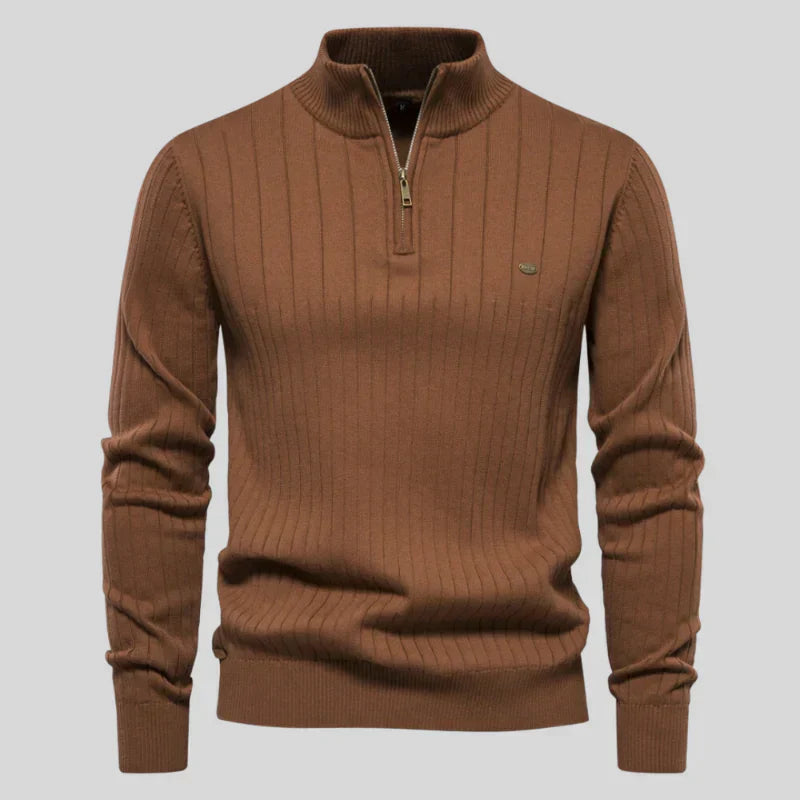 Philipp – klassisk sweater med halv lynlås