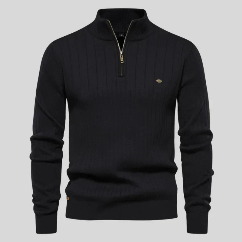Philipp – klassisk sweater med halv lynlås