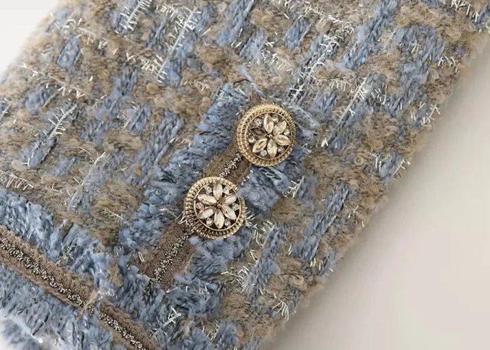 Tweed jakker med frynser, knapper og praktiske lommer til kvinder