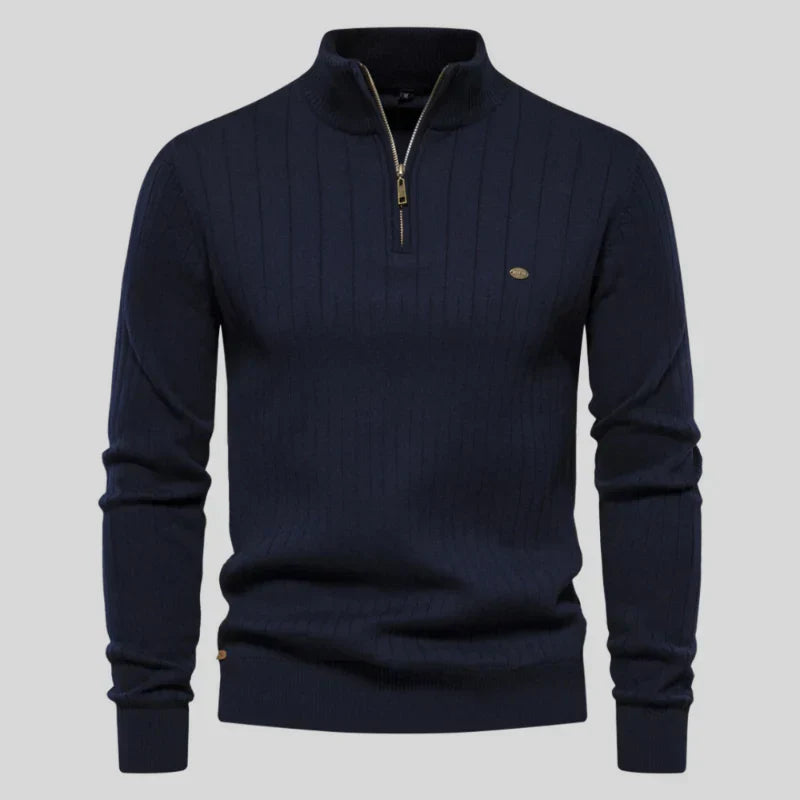 Philipp – klassisk sweater med halv lynlås