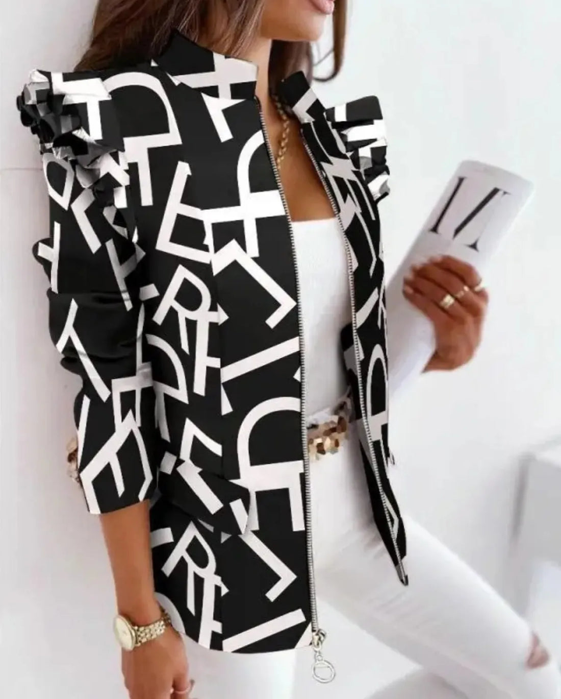 Varm langærmet dameblazer til vinterchic