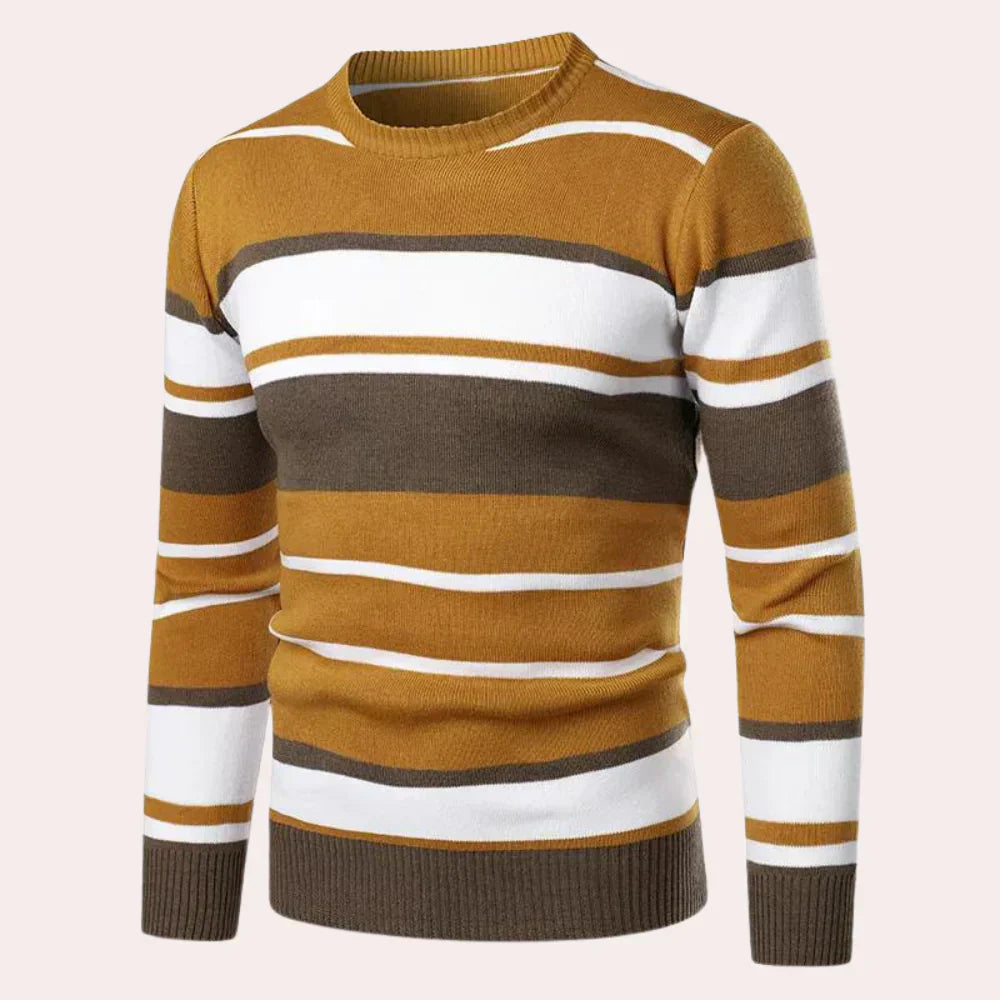 Meliko - afslappet stribet sweater til mænd
