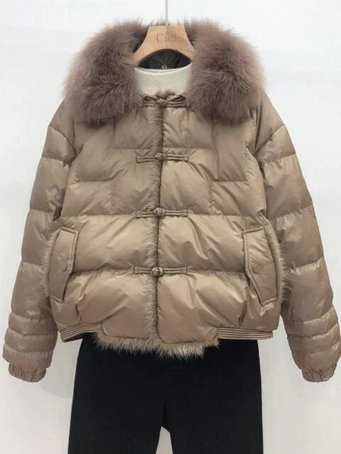 Vintage puff coat - Rosenrød