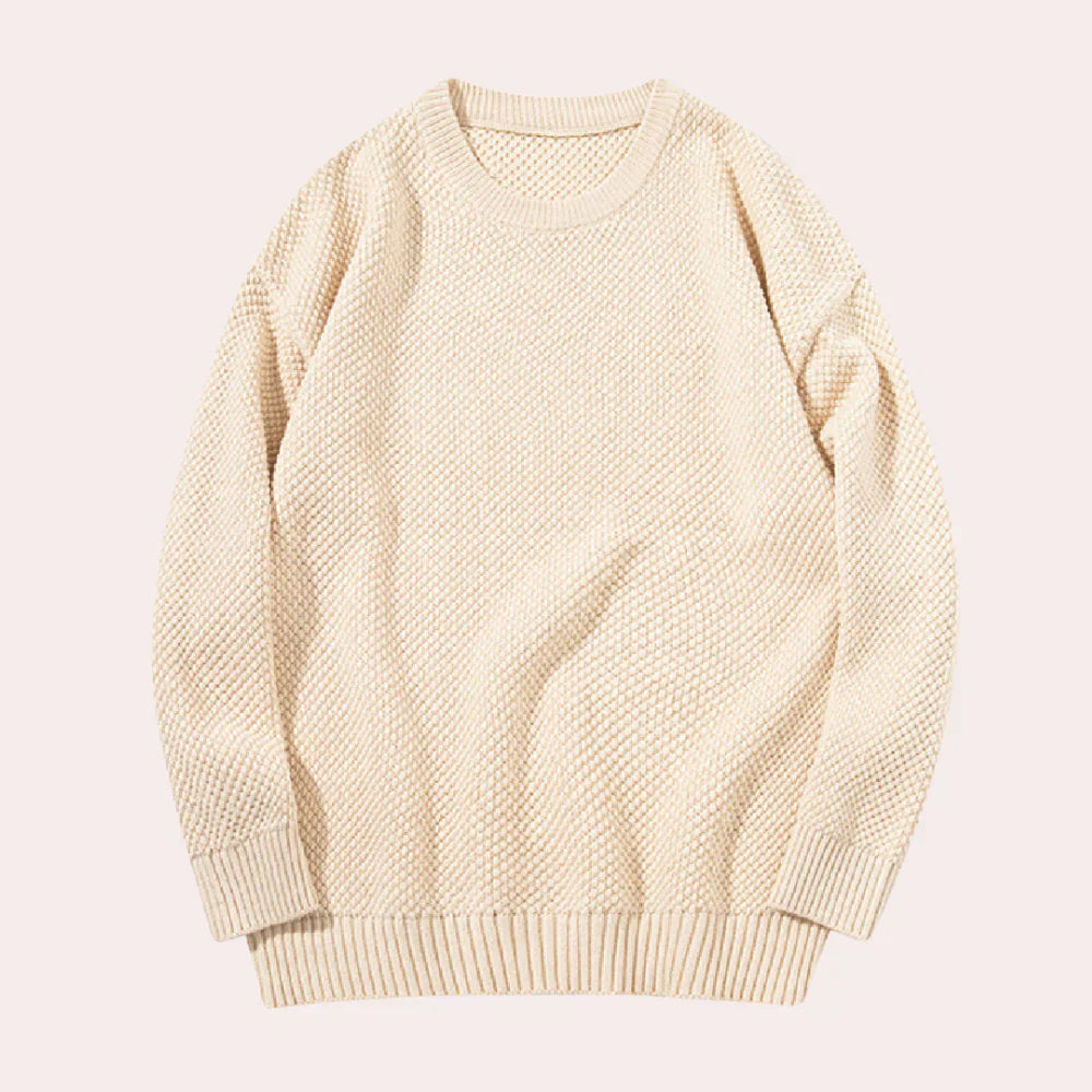 Vindjakke til mænd med en afslappet sweater med rund hals til mænd